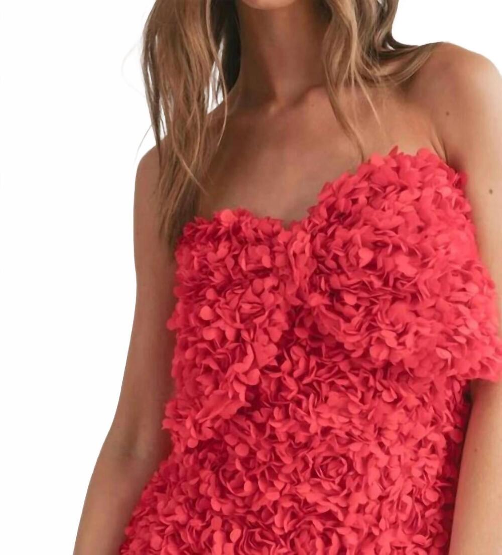 NEW KLESIS floral applique mini dress with front large bow in red - Picture 4 of 4